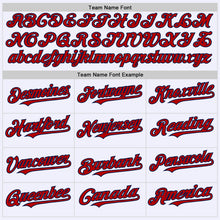 Load image into Gallery viewer, Custom White Red-Navy Mesh Authentic Throwback Baseball Jersey