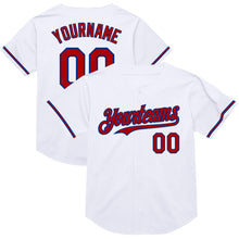 Load image into Gallery viewer, Custom White Red-Royal Mesh Authentic Throwback Baseball Jersey