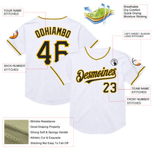 Load image into Gallery viewer, Custom White Black-Gold Mesh Authentic Throwback Baseball Jersey