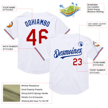 Load image into Gallery viewer, Custom White Red-Royal Mesh Authentic Throwback Baseball Jersey