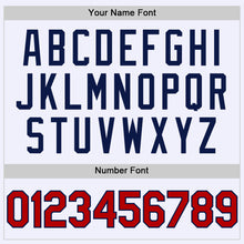 Load image into Gallery viewer, Custom White Red-Navy Mesh Authentic Throwback Baseball Jersey