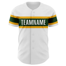Load image into Gallery viewer, Custom White Green-Gold Authentic Baseball Jersey