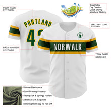 Load image into Gallery viewer, Custom White Green-Gold Authentic Baseball Jersey