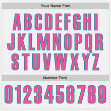 Load image into Gallery viewer, Custom White Pink-Teal Authentic Baseball Jersey