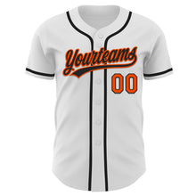 Load image into Gallery viewer, Custom White Black-Orange Authentic Baseball Jersey