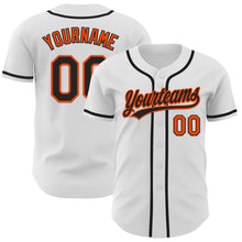 Load image into Gallery viewer, Custom White Black-Orange Authentic Baseball Jersey