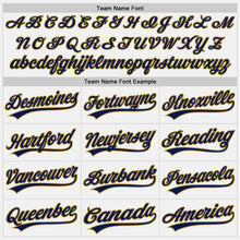 Load image into Gallery viewer, Custom White Navy-Old Gold Authentic Baseball Jersey
