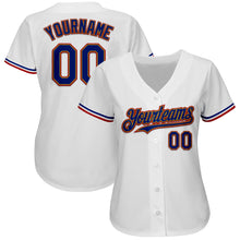 Load image into Gallery viewer, Custom White Royal Old Gold-Red Authentic Baseball Jersey