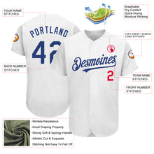 Load image into Gallery viewer, Custom White Royal-Red Authentic Baseball Jersey