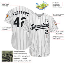 Load image into Gallery viewer, Custom White Black Pinstripe Gray Authentic Baseball Jersey