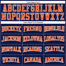 Load image into Gallery viewer, Custom White Orange-Navy Authentic Football Jersey