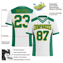 Load image into Gallery viewer, Custom White Kelly Green-Gold Authentic Football Jersey