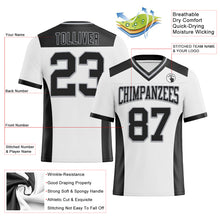 Load image into Gallery viewer, Custom White Black-Gray Authentic Football Jersey