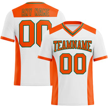 Load image into Gallery viewer, Custom White Orange-Kelly Green Authentic Football Jersey