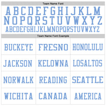 Load image into Gallery viewer, Custom White Light Blue-Gold Mesh Authentic Throwback Football Jersey