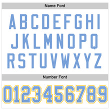 Load image into Gallery viewer, Custom White Light Blue-Gold Mesh Authentic Throwback Football Jersey