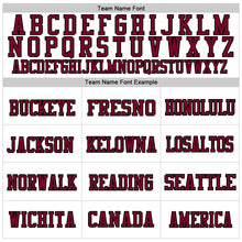 Load image into Gallery viewer, Custom White Maroon-Black Mesh Authentic Throwback Football Jersey