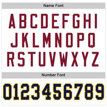 Load image into Gallery viewer, Custom White Navy Gold-Maroon Mesh Authentic Throwback Football Jersey