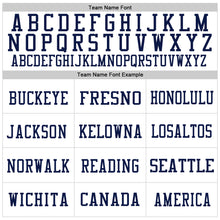 Load image into Gallery viewer, Custom White Navy Gold-Orange Mesh Authentic Throwback Football Jersey