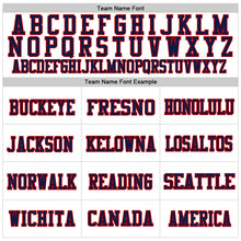 Load image into Gallery viewer, Custom White Navy-Red Mesh Authentic Throwback Football Jersey