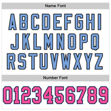 Load image into Gallery viewer, Custom White Pink Black-Light Blue Mesh Authentic Throwback Football Jersey