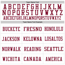 Load image into Gallery viewer, Custom White Maroon Mesh Authentic Throwback Football Jersey