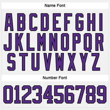 Load image into Gallery viewer, Custom White Purple-Black Hockey Lace Neck Jersey