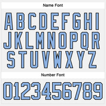 Load image into Gallery viewer, Custom White Light Blue-Black Hockey Lace Neck Jersey