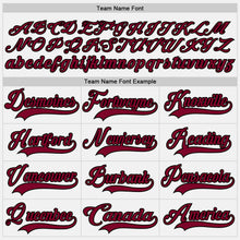 Load image into Gallery viewer, Custom White Maroon-Black Hockey Lace Neck Jersey