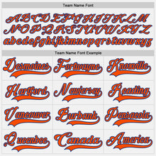 Load image into Gallery viewer, Custom White Orange-Royal Hockey Lace Neck Jersey