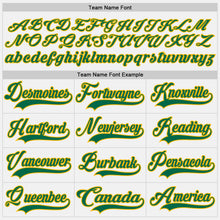 Load image into Gallery viewer, Custom White Kelly Green-Gold Hockey Lace Neck Jersey