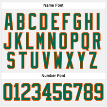 Load image into Gallery viewer, Custom White Kelly Green-Orange Hockey Lace Neck Jersey