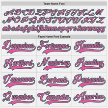 Load image into Gallery viewer, Custom White Pink-Kelly Green Hockey Lace Neck Jersey