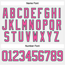 Load image into Gallery viewer, Custom White Pink-Kelly Green Hockey Lace Neck Jersey