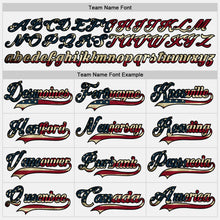 Load image into Gallery viewer, Custom White Vintage USA Flag Black-Maroon Hockey Lace Neck Jersey