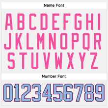 Load image into Gallery viewer, Custom White Light Blue Black-Pink Hockey Lace Neck Jersey