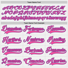 Load image into Gallery viewer, Custom White Purple-Pink Hockey Lace Neck Jersey