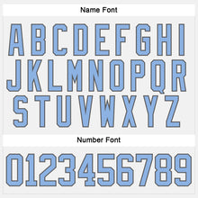 Load image into Gallery viewer, Custom White Light Blue-Steel Gray Hockey Lace Neck Jersey