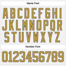 Load image into Gallery viewer, Custom White Old Gold-Steel Gray Hockey Lace Neck Jersey