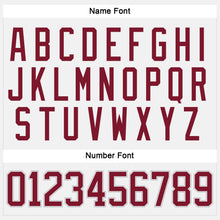 Load image into Gallery viewer, Custom White Crimson-Gray Hockey Lace Neck Jersey