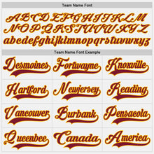 Load image into Gallery viewer, Custom White Crimson-Gold Hockey Lace Neck Jersey