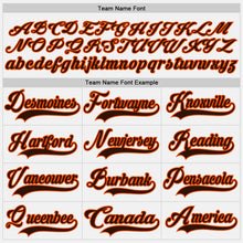 Load image into Gallery viewer, Custom White Brown-Orange Hockey Lace Neck Jersey