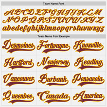 Load image into Gallery viewer, Custom White Burgundy-Gold Hockey Lace Neck Jersey