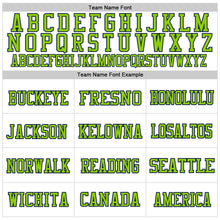 Load image into Gallery viewer, Custom White Navy-Neon Green Mesh Authentic Throwback Football Jersey