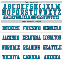 Load image into Gallery viewer, Custom White Navy-Teal Mesh Authentic Throwback Football Jersey