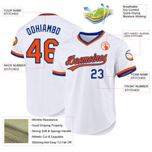 Load image into Gallery viewer, Custom White Orange-Royal Authentic Throwback Baseball Jersey