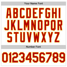 Load image into Gallery viewer, Custom White Red-Gold Authentic Throwback Baseball Jersey