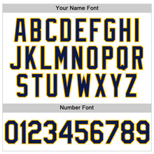 Load image into Gallery viewer, Custom White Navy-Gold Authentic Throwback Baseball Jersey