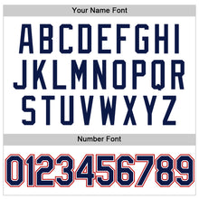 Load image into Gallery viewer, Custom White Navy-Red Authentic Throwback Baseball Jersey