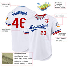 Load image into Gallery viewer, Custom White Red-Royal Authentic Throwback Baseball Jersey